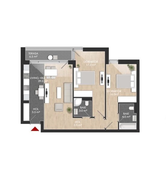 Lacul Straulesti apartament 3 camere 83 mp util / sector 1